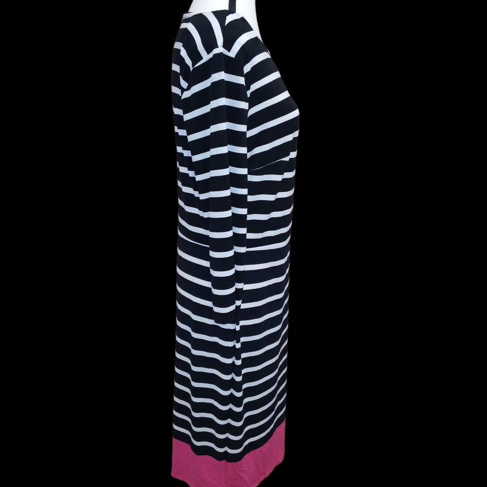 Liz Claiborne Black and White Striped Dress with Pink Accent - Picture 2 of 4